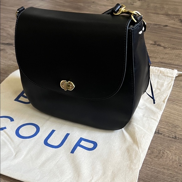 Clare V Turlock Louis - Black Crossbody Bag with Gold Accents - Picture 2 of 4